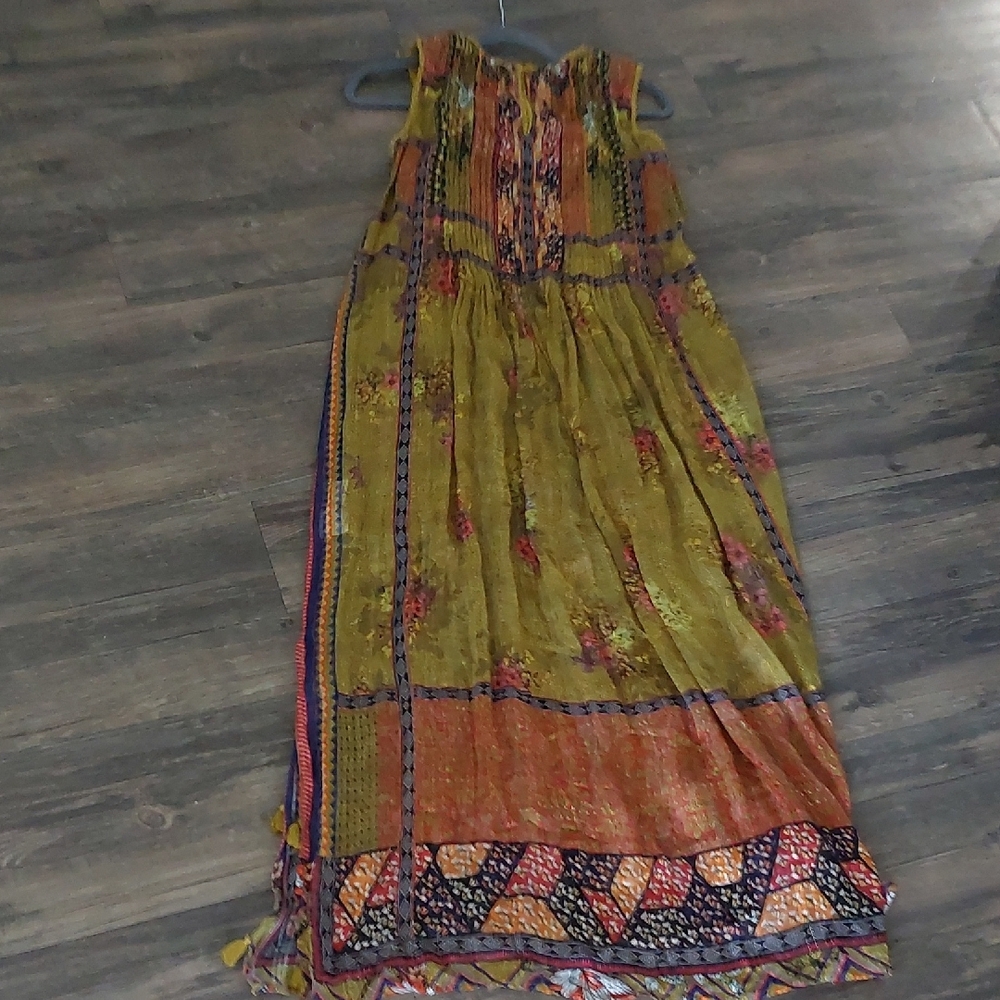Antropologie  BHANUNI BY JYOTI Pleated Maxi Sundress with Embellishments - Picture 12 of 14
